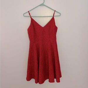 Lulus Skater Dress Size Small Women Red Lace Party Mini JMD8704